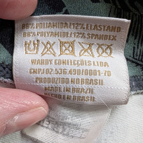 Liquido Freedom Leggings Yoga Active Run Women's Med Dark Green Palm Tree Print - Picture 5 of 13